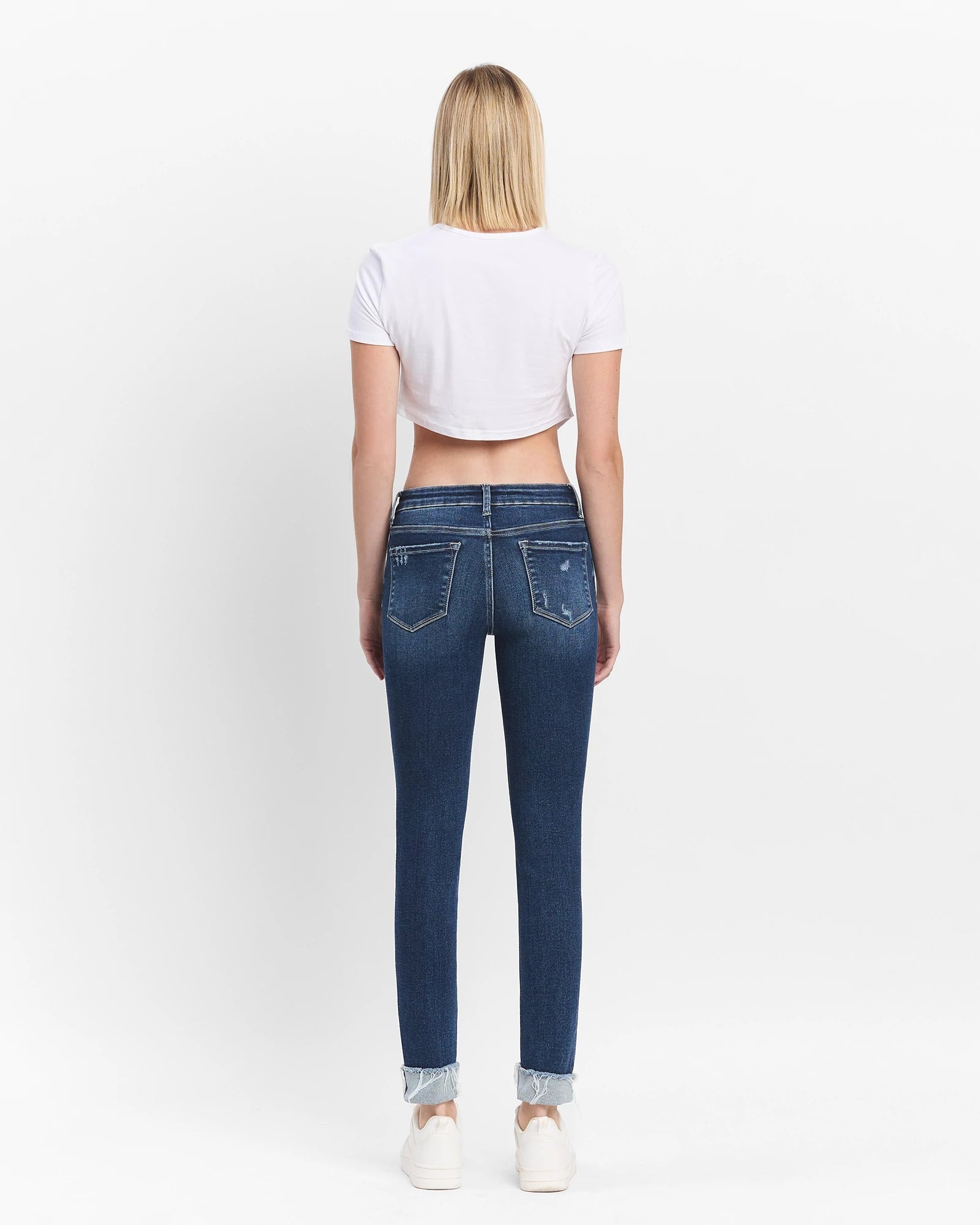 Reflex Blue $|& Lovervet Mid Rise Skinny Jeans - Hanger Side