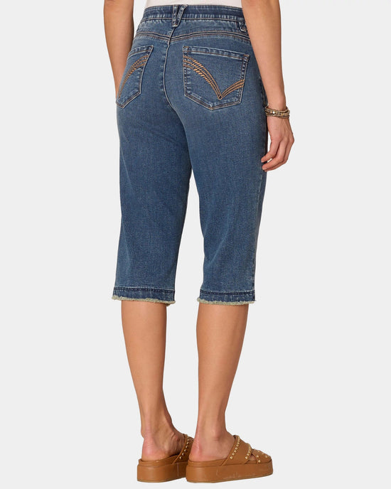 Blue Vintage $|& Democracy Absolution Skimmer With Frayed Hem - Hanger Side