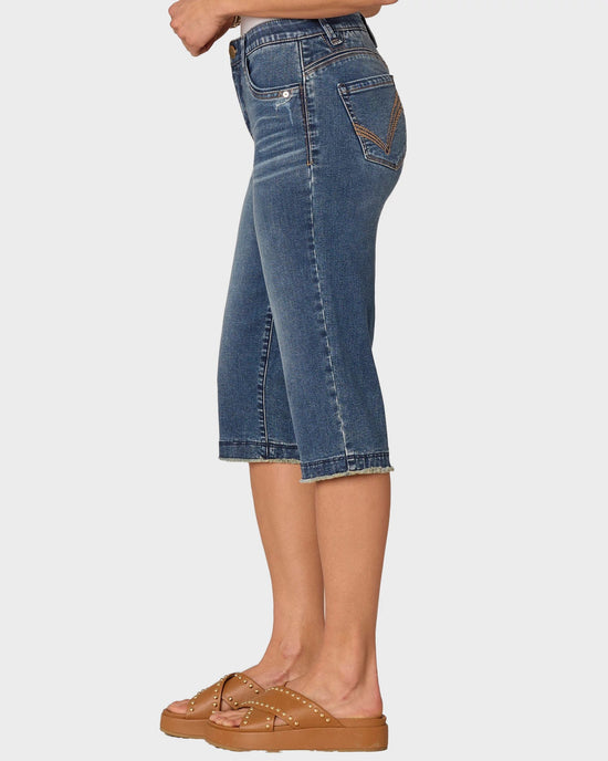 Blue Vintage $|& Democracy Absolution Skimmer With Frayed Hem - Hanger Front