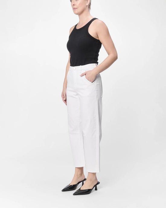 Summer White $|& Dear John Lasso High Rise Barrel Leg Jeans - Hanger Front