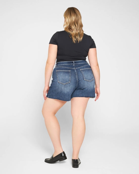 Dark Sea Blue $|& Mica Denim Super High Rise Shorts - VOF Back