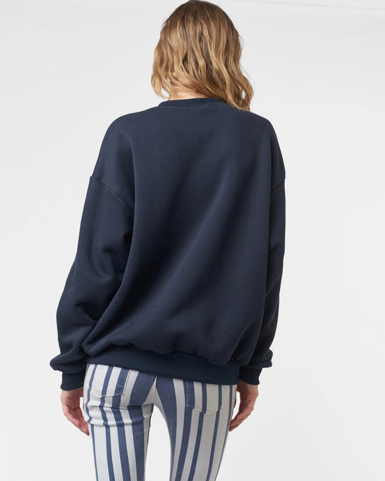 Navy Blazer $|& Project Social T Flocked Mama Sweatshirt - Hanger Side