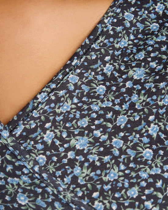Dark Blue Floral $|& Mikarose Morgan Wrap Maxi Dress - SOF Full Front