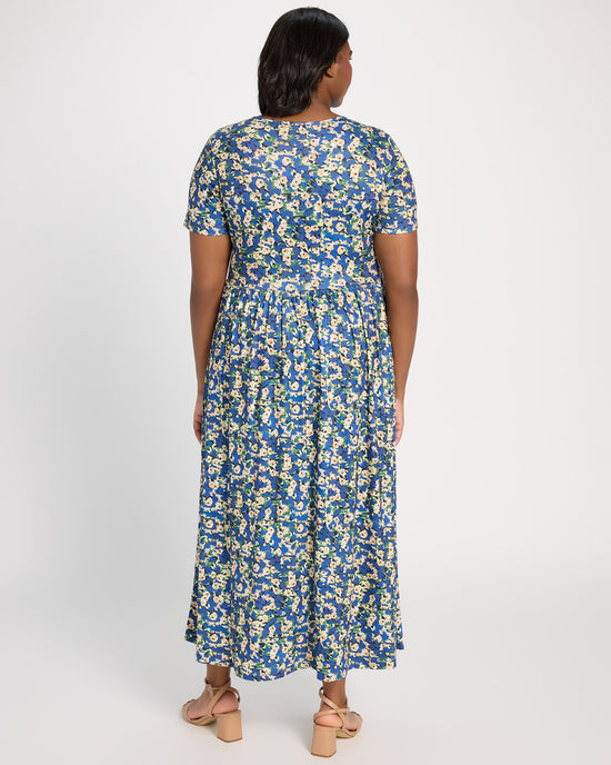 Blue Floral $|& Mikarose Morgan Wrap Maxi Dress - SOF Back