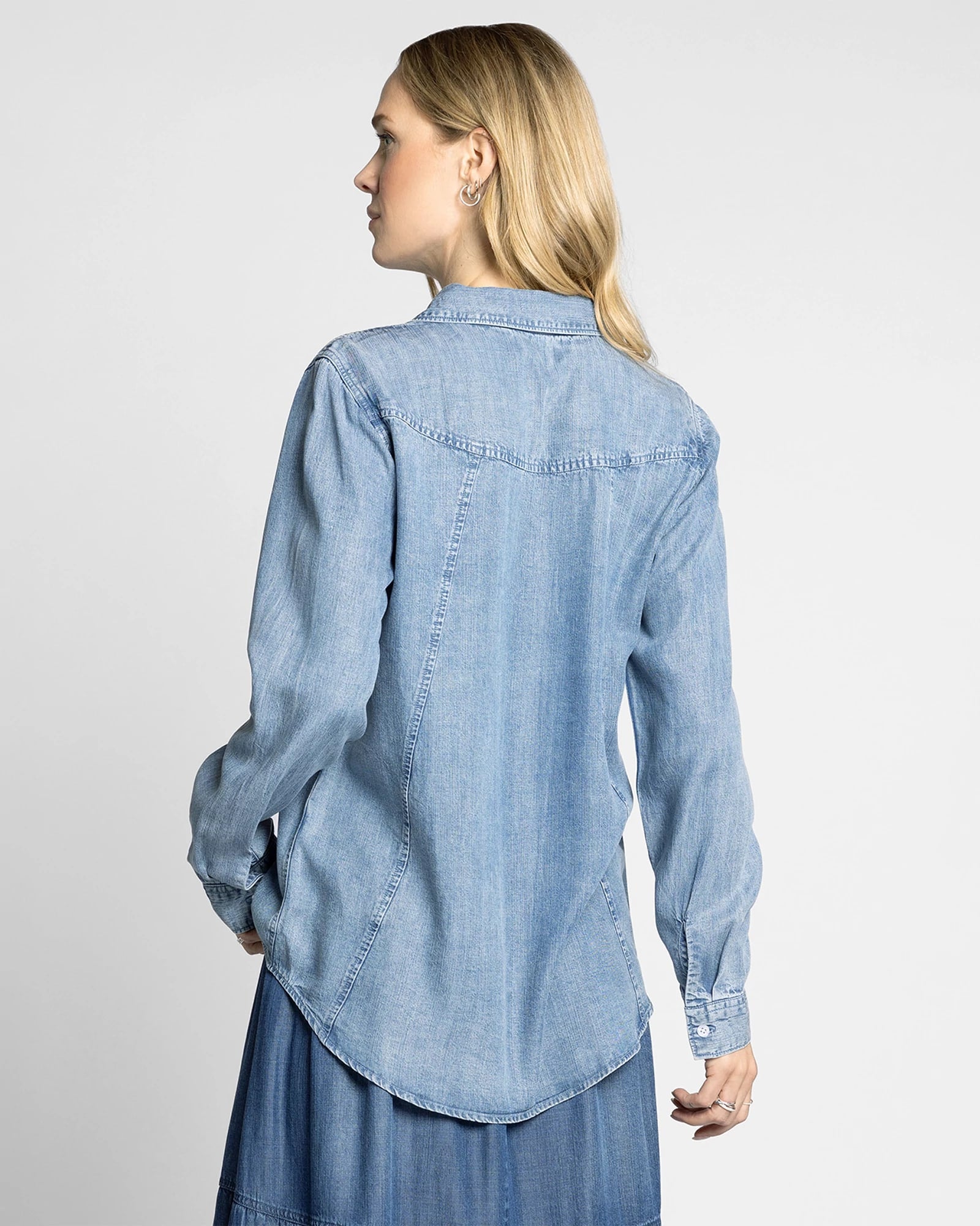 Dark Indigo $|& Thread & Supply Ginger Shirt - Hanger Side