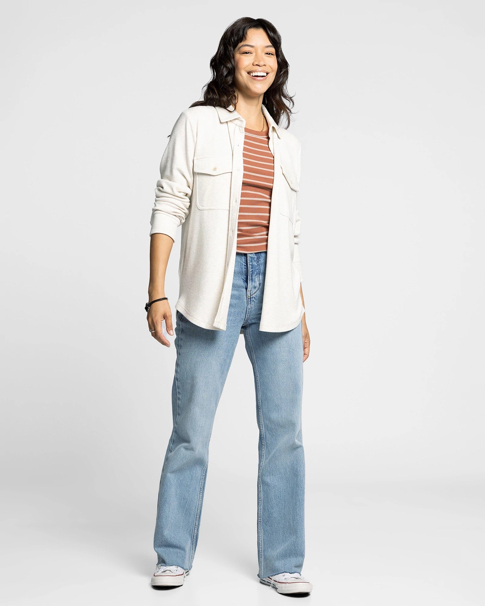 Heather Oatmeal $|& Thread & Supply Cassian Solid Shirt - VOF Detail