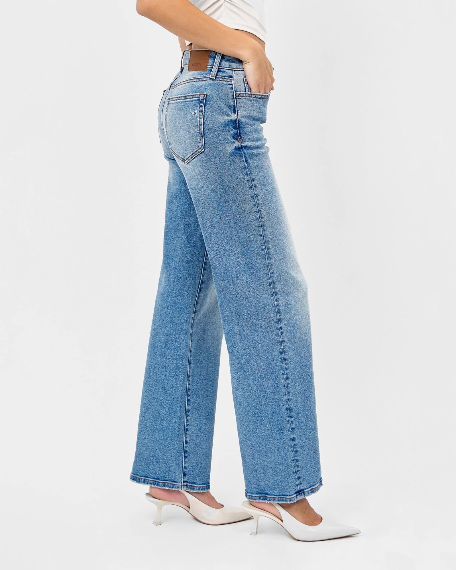 Medium Wash $|& Hidden The Logan Dad Jean - Hanger Front