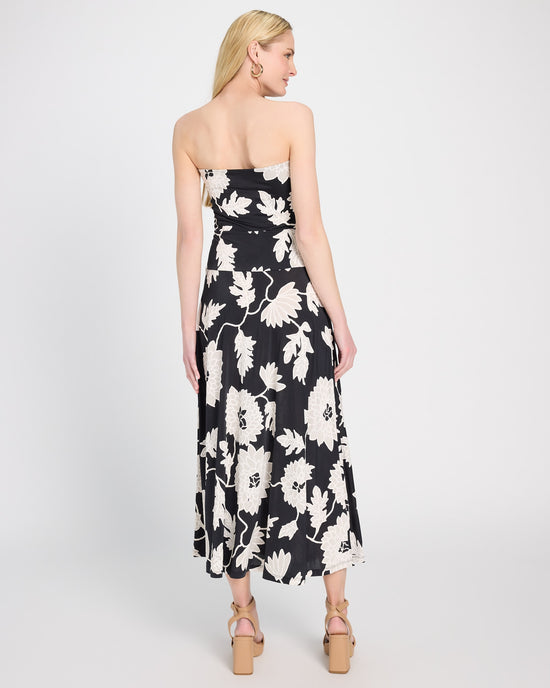 Black $|& Brooklyn Isles Floral Tube Flare Midi Dress - SOF Back