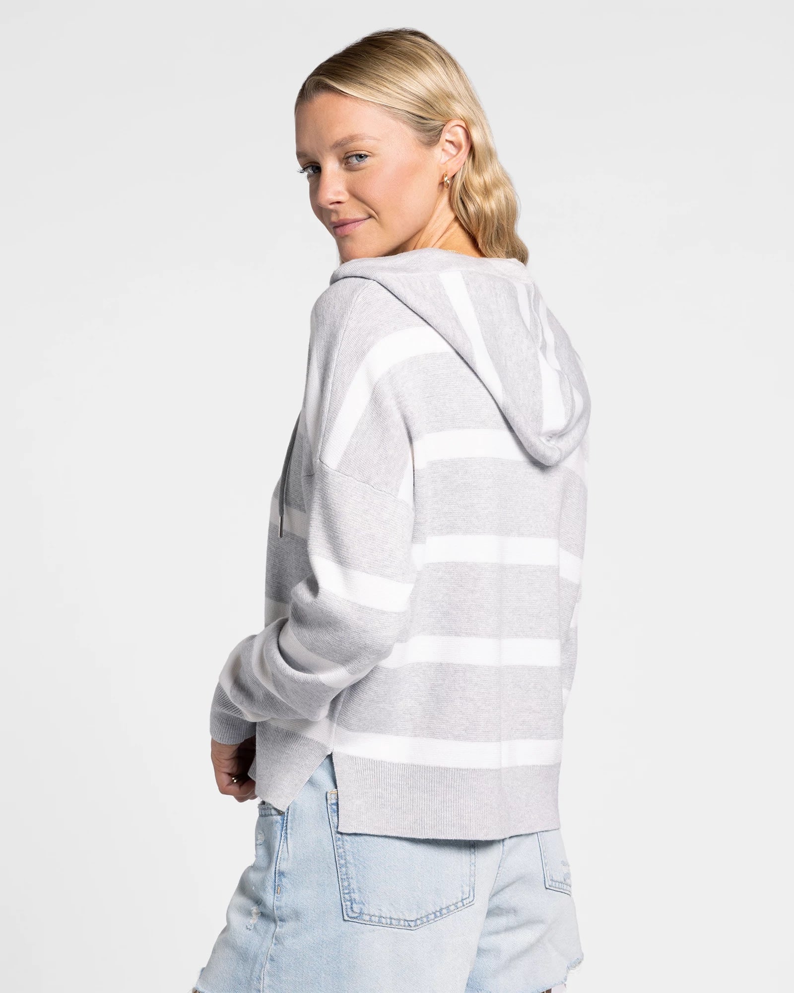 Grey White $|& Thread & Supply Brighton Top - Hanger Side
