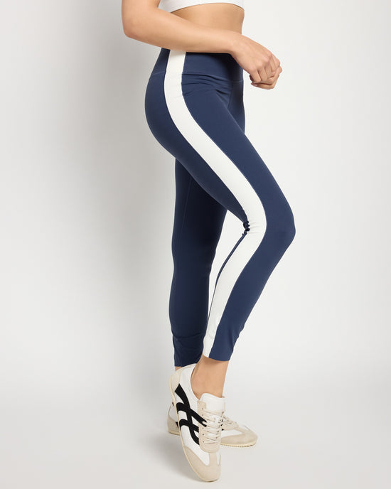 Navy Blue $|& Rhone Revive Colorblock 7/8 Legging - SOF Front