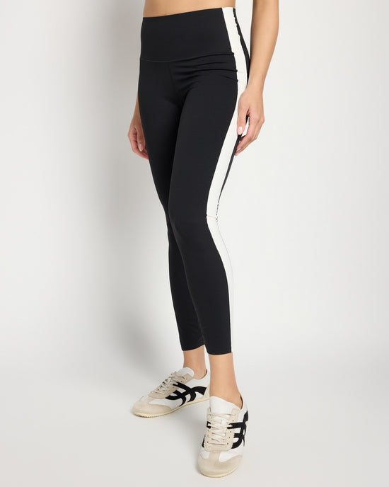 Black/Snow White $|& Rhone Revive Colorblock 7/8 Legging - SOF Front