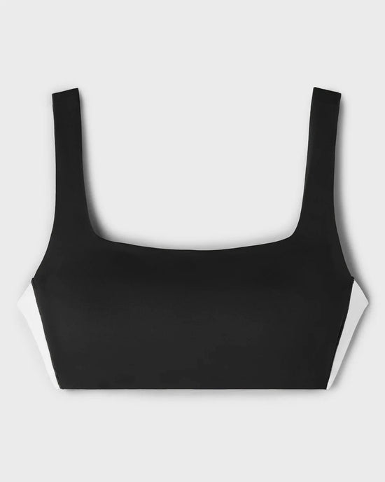 Black/Snow White $|& Rhone Revive Colorblock Bra - Hanger Back