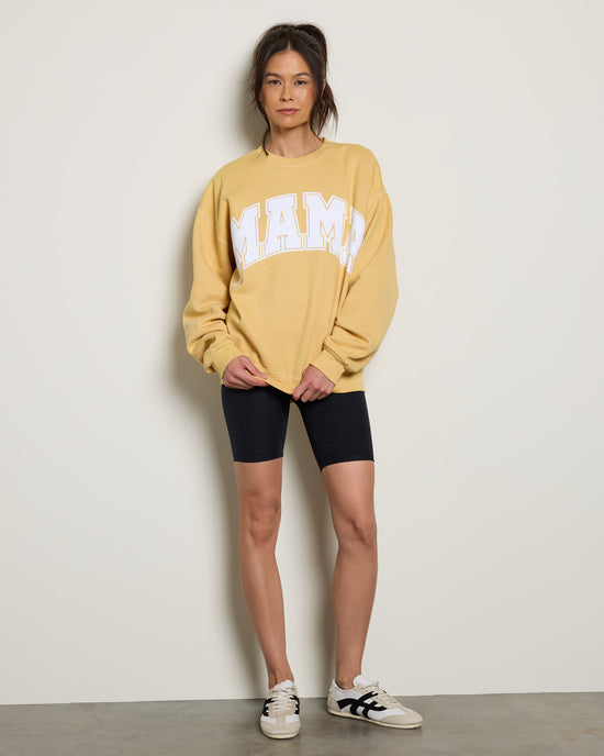 Ochre $|& Project Social T Flocked Mama Sweatshirt - UGC On Fig