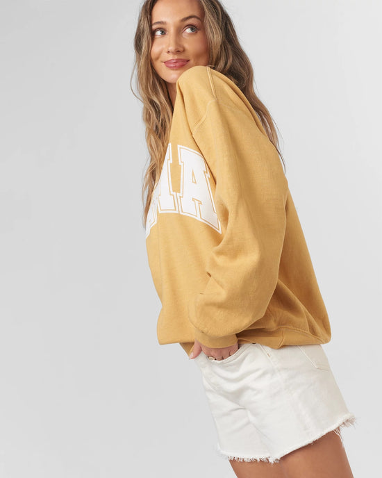 Ochre $|& Project Social T Flocked Mama Sweatshirt - Hanger Front