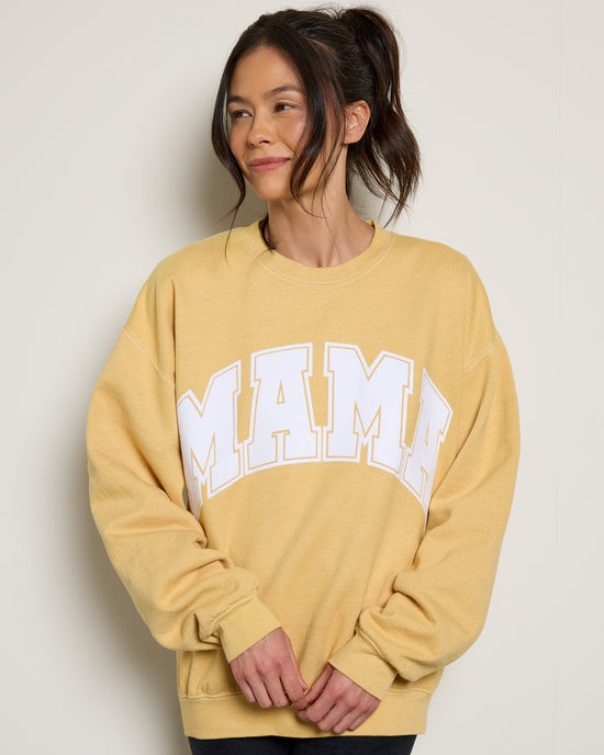 Ochre $|& Project Social T Flocked Mama Sweatshirt - SOF Front
