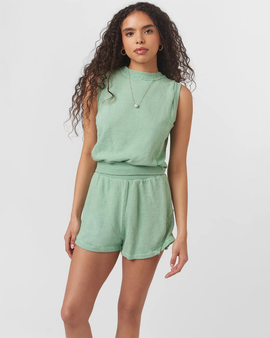 Mint Kiss $|& Project Social T Aster Seamed Tank - VOF Detail