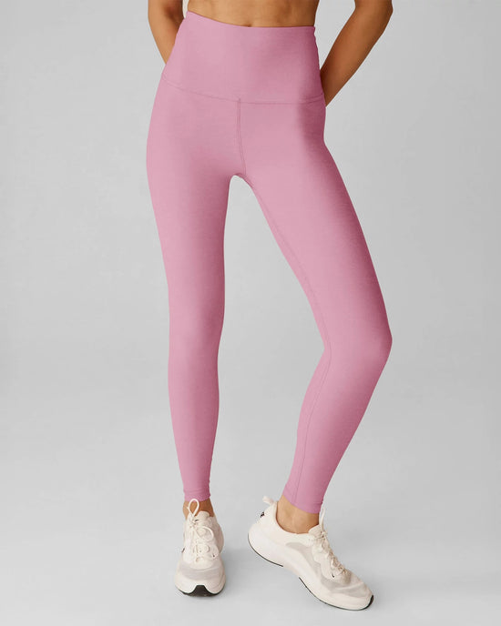 Pink Haze Heather $|& Beyond Yoga Spacedye Caught In The Midi High Waisted Legging - VOF Detail
