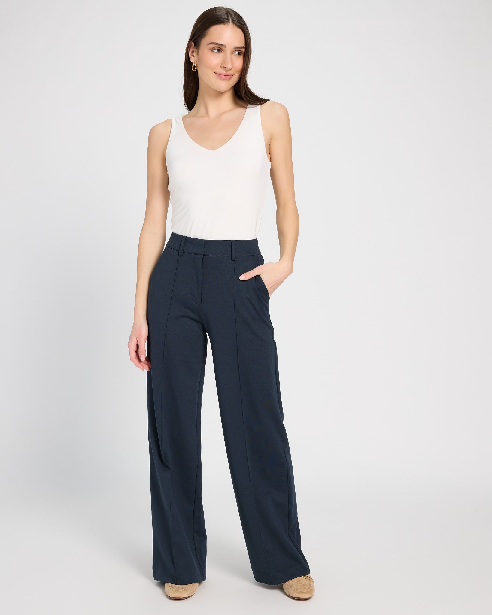 Total Eclipse $|& ICHI Kate Wide Leg Trouser - UGC On Fig