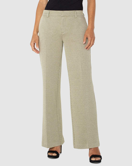 Artichoke/Cream $|& Liverpool Kelsey Wide Leg Trouser - VOF Detail