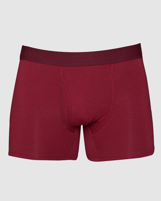 Burgundy Red $|& Wood Underwear 3" Boxer Brief With Fly - VOF Detail