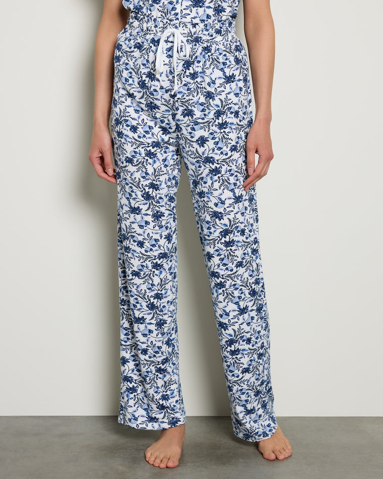 Jacobean Floral White $|& Tart Intimates/Lemon Tart Ginnie Printed PJ Pant Set - SOF Side