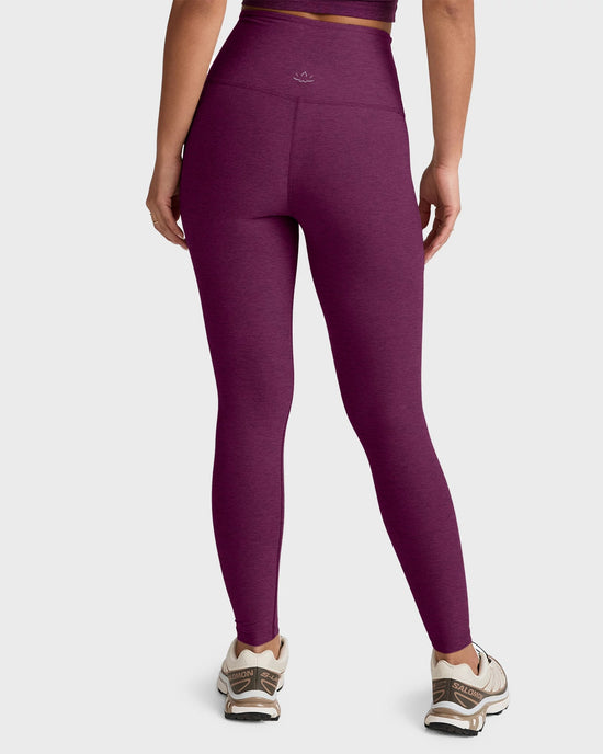 Aubergine Beet $|& Beyond Yoga Spacedye Caught In The Midi High Waisted Legging - Hanger Side