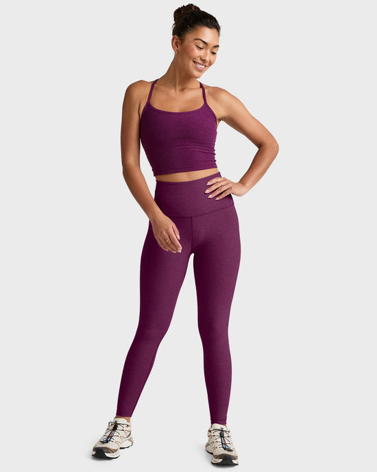 Aubergine Beet $|& Beyond Yoga Spacedye Caught In The Midi High Waisted Legging - VOF Detail
