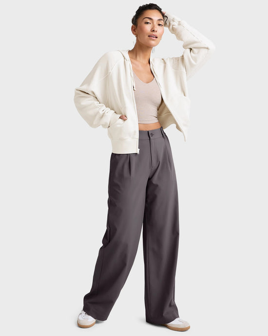 Soft Umber $|& Beyond Yoga Status Wide Leg Trousers - VOF Detail