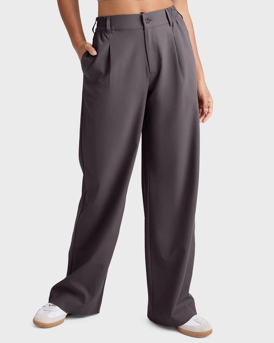 Soft Umber $|& Beyond Yoga Status Wide Leg Trousers - VOF Detail