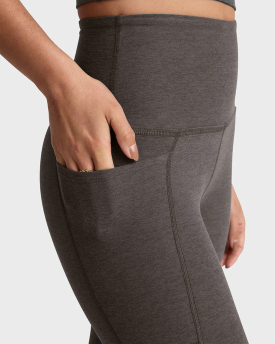 True Gray Heather $|& Beyond Yoga Spacedye Out Of Pocket High Waisted Midi Legging - Hanger Back