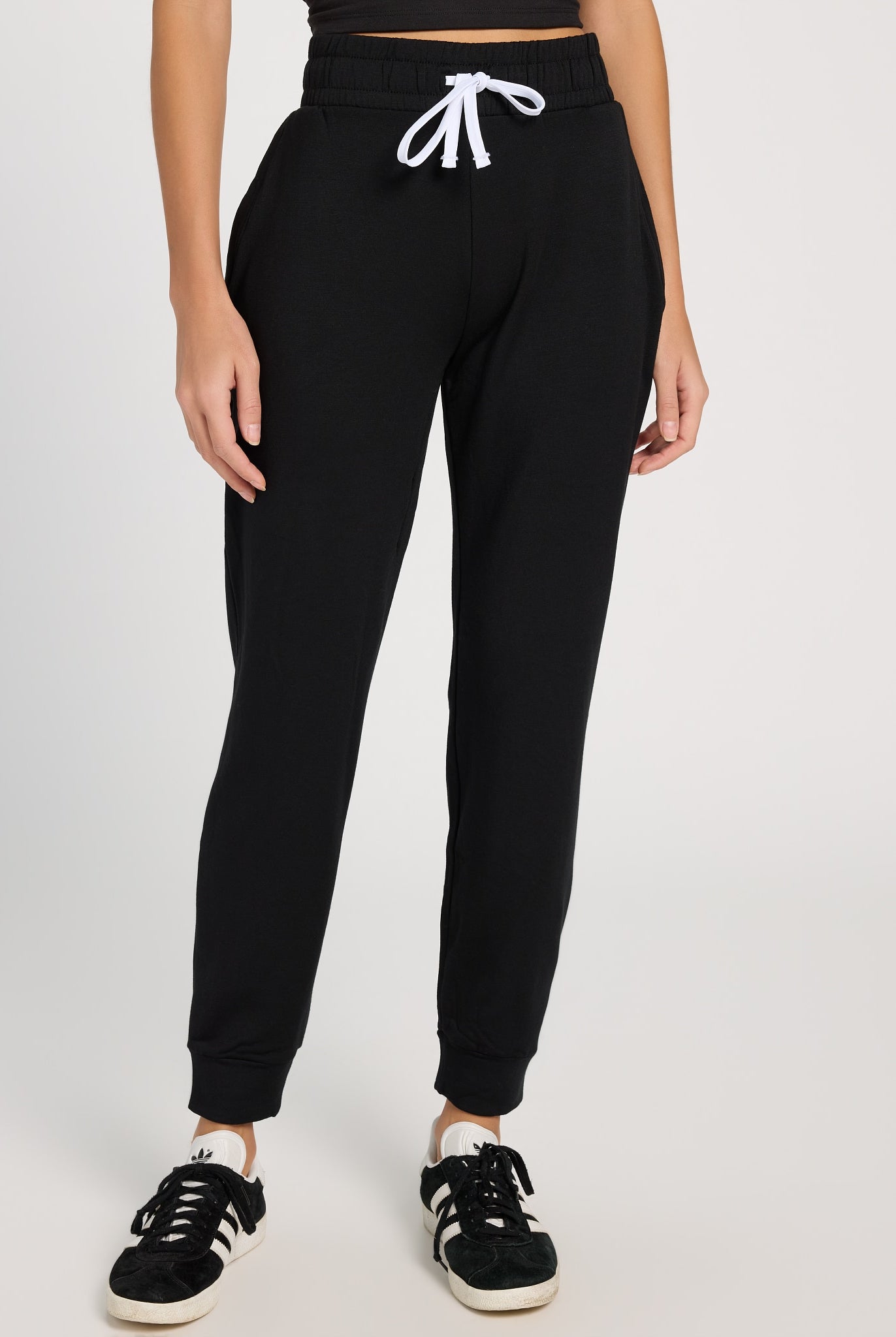 Black/White $|& Interval Flex Jogger - SOF Front