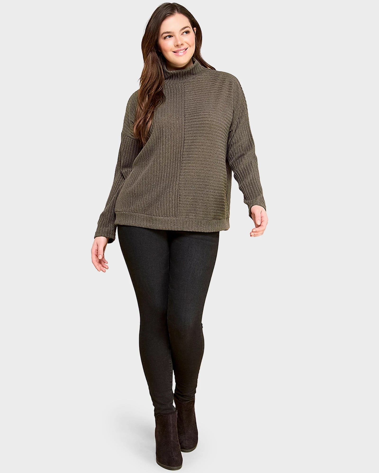 Mocha $|& Chris & Carol Turtleneck Sweater - VOF Detail