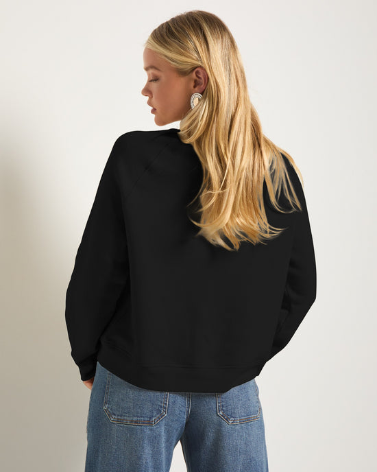 Black $|& SEAS Sunrise Mock Neck Sweatshirt - SOF Back