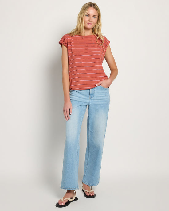Burlwood Stripe $|& SEAS Brentwood Boat Neck Stripe Top - UGC On Fig