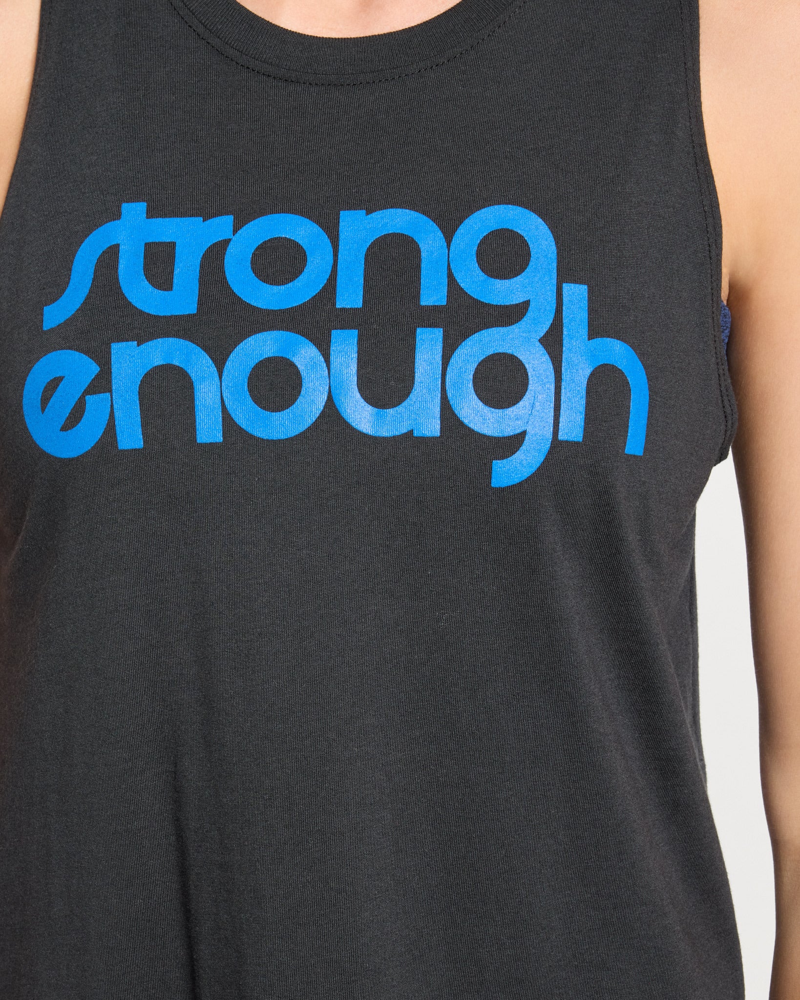 Black $|& Interval Strong Enough Grace Muscle Tank - SOF Full Front