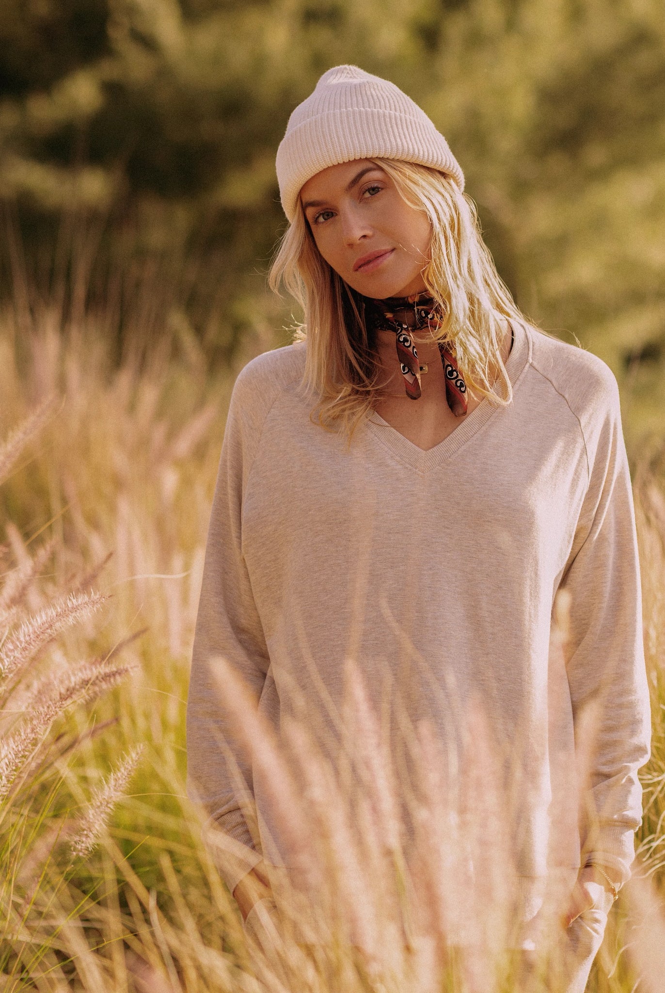 Marble $|& Interval Flex Fleece V-Neck Top - SOF Side
