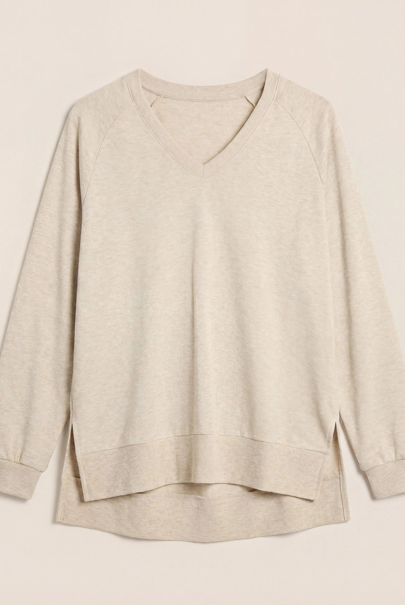 Marble $|& Interval Flex Fleece V-Neck Top - Hanger Detail