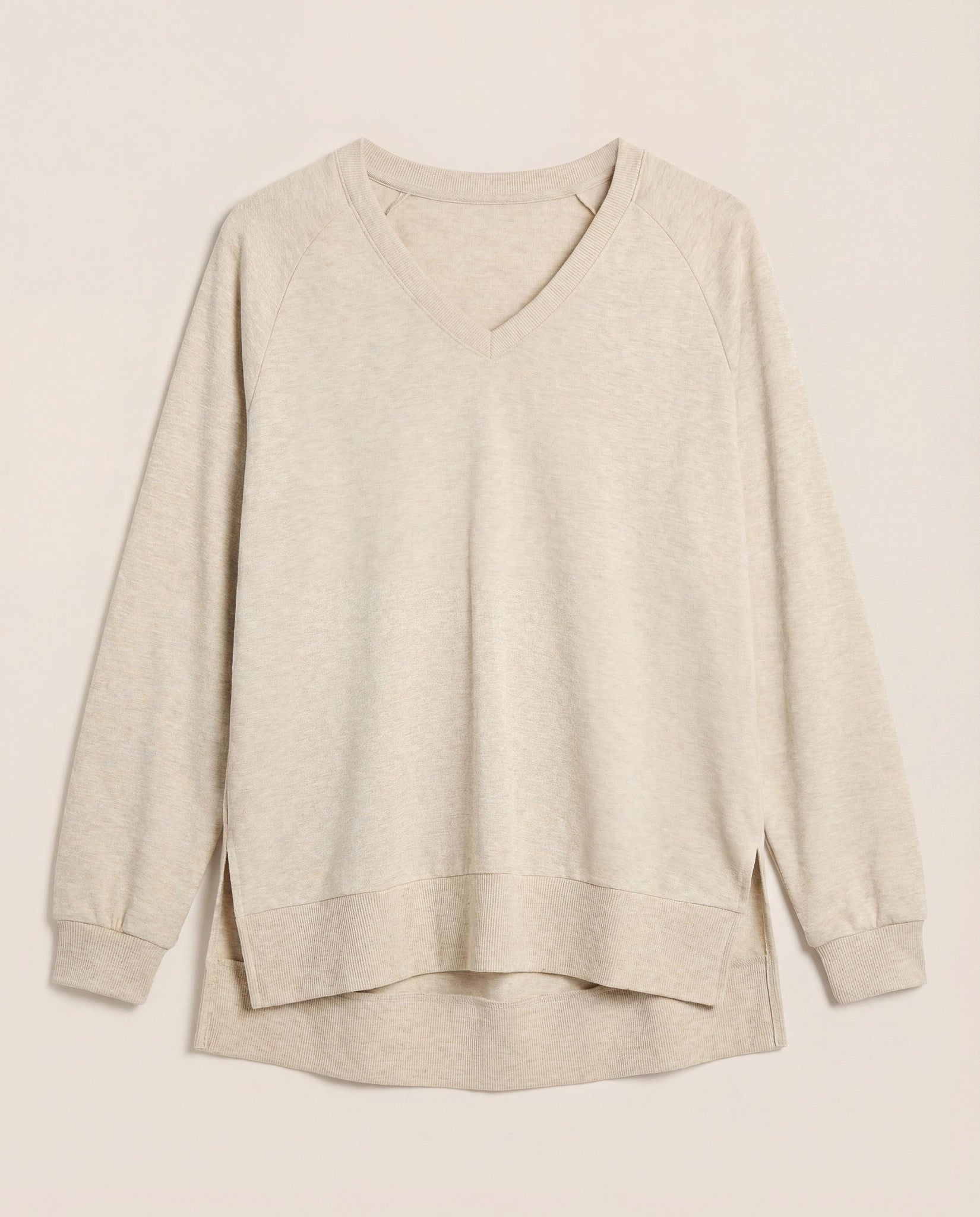 Marble $|& Interval Flex Fleece V-Neck Top - Hanger Detail
