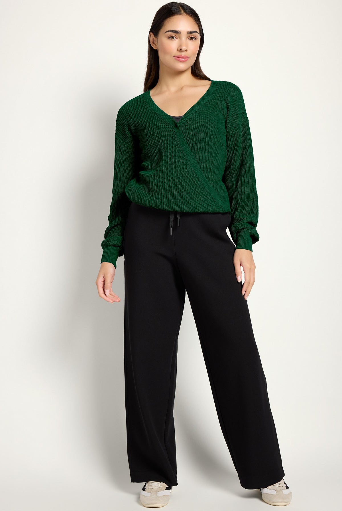Turf Green $|& Interval Surplice Wrap Sweater - UGC On Fig