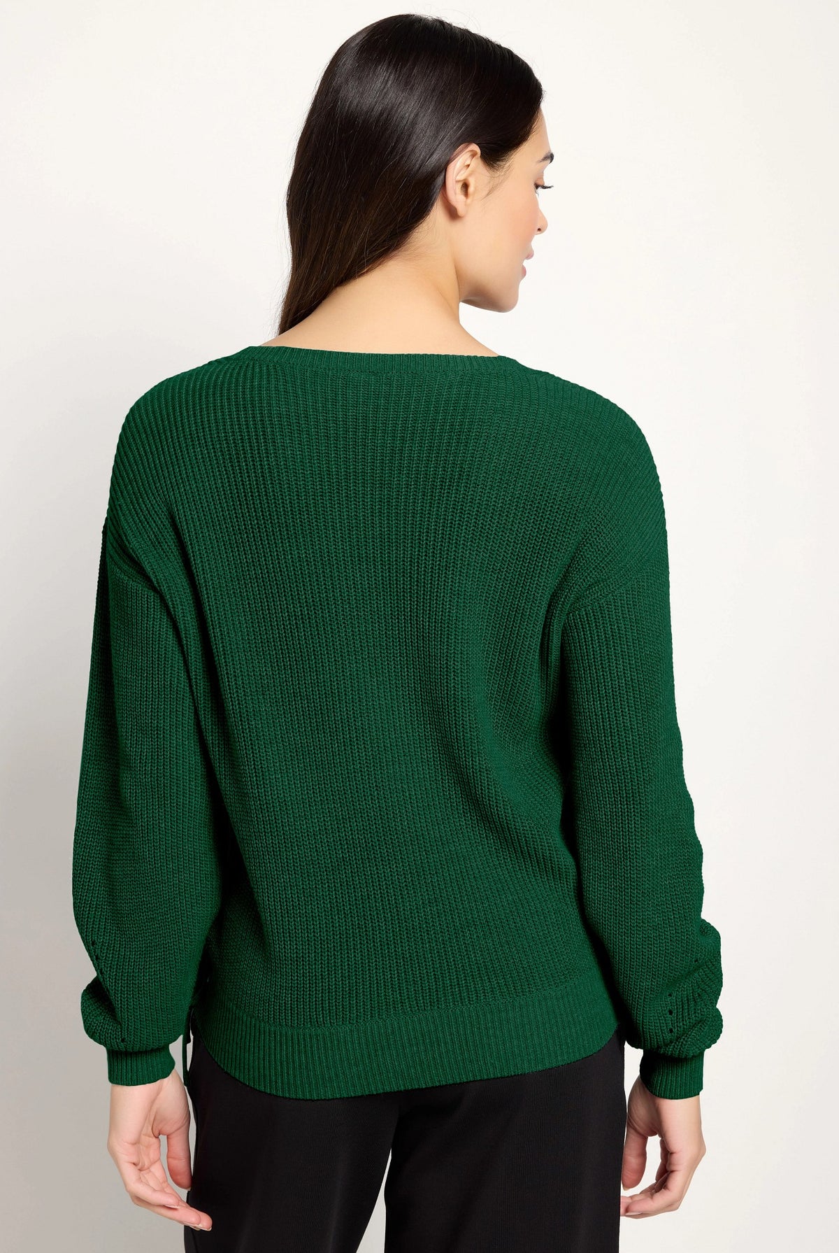 Turf Green $|& Interval Surplice Wrap Sweater - SOF Back