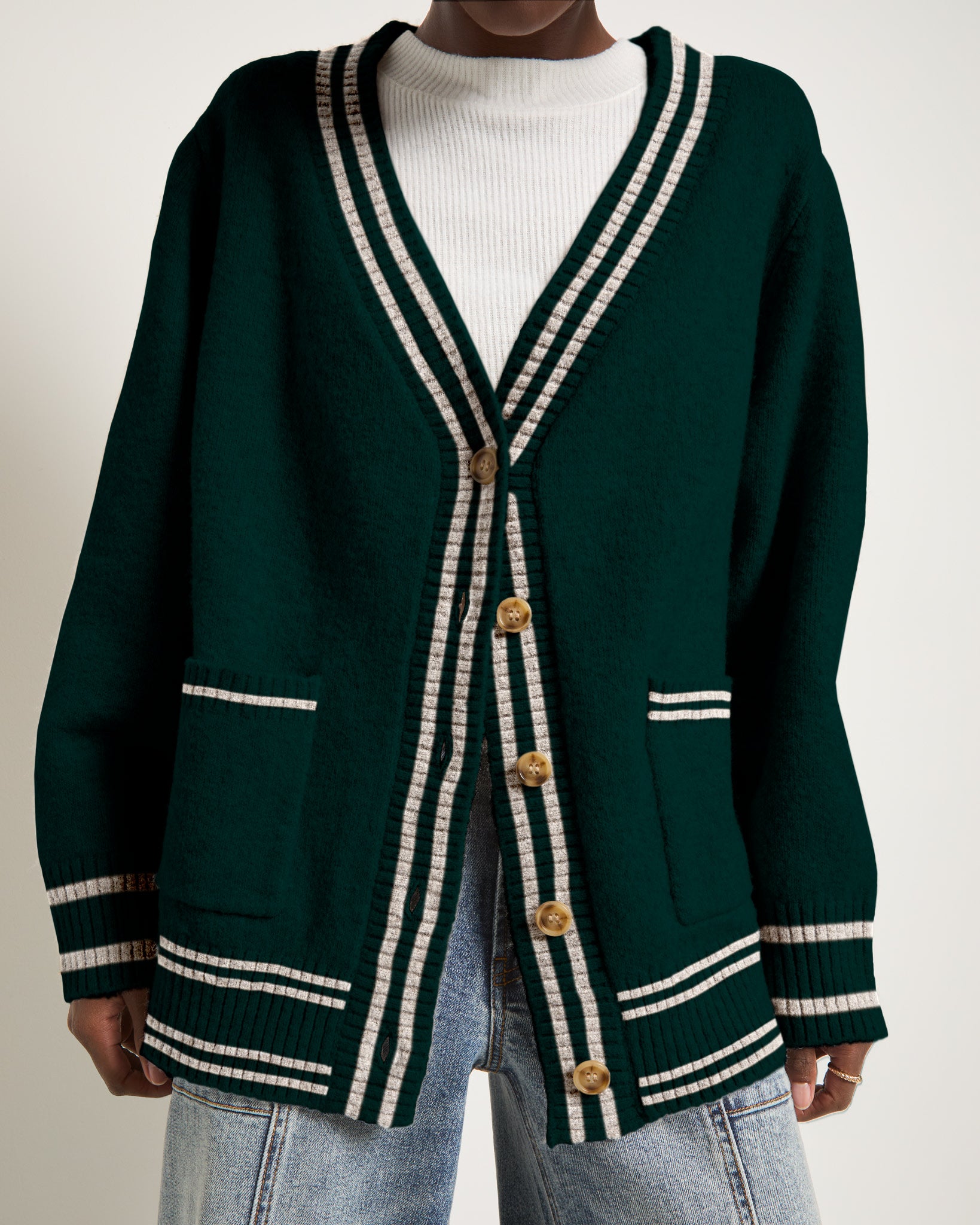Heather Pinecrest $|& SEAS Island Cardigan - SOF Full Front
