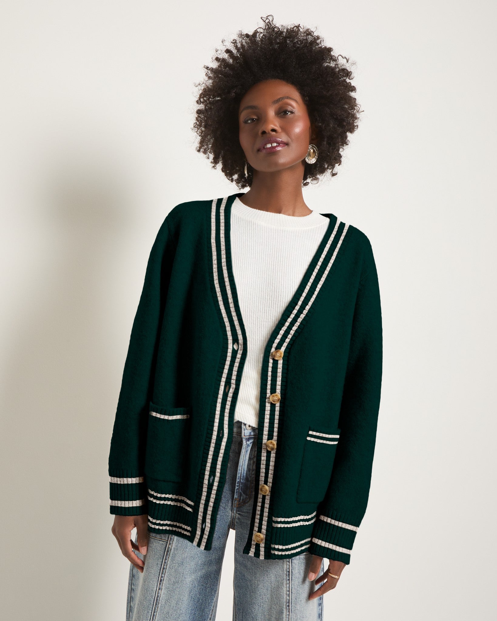 Heather Pinecrest $|& SEAS Island Cardigan - SOF Front