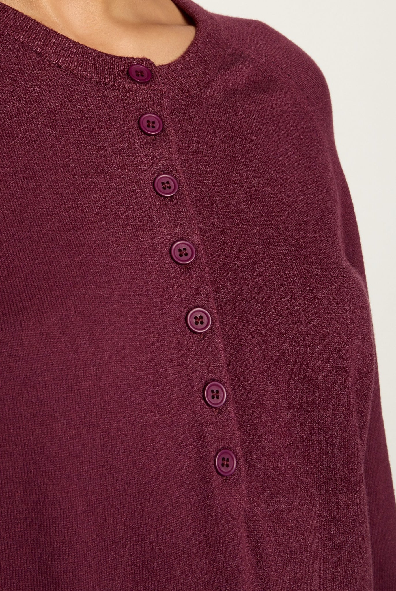 Heather Elderberry $|& Herizon Sweet Echoes Henley Sweater - SOF Full Front