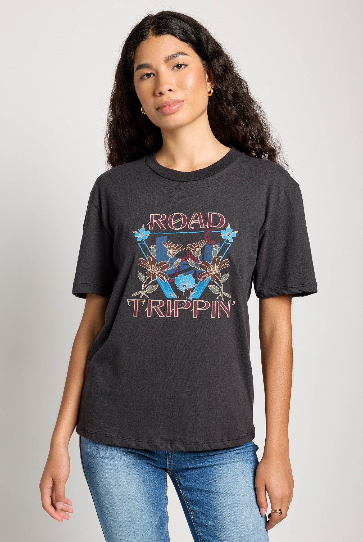 Faded Black $|& Herizon Road Trippin Easy Day Tee - SOF Front