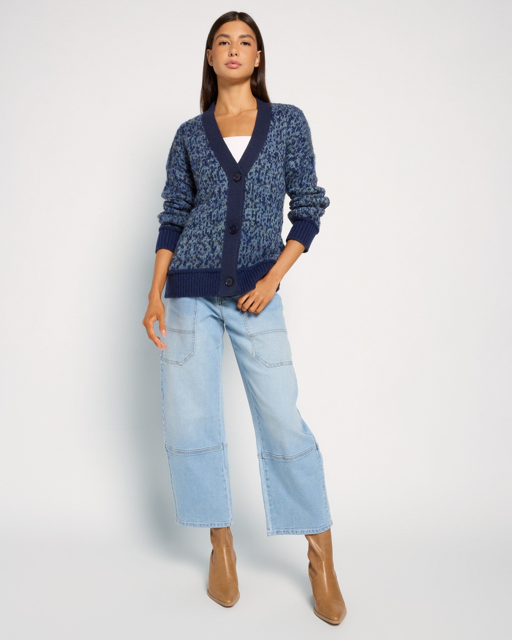 Mariner Midnight $|& SEAS Gemini V-Neck Cardigan - UGC On Fig