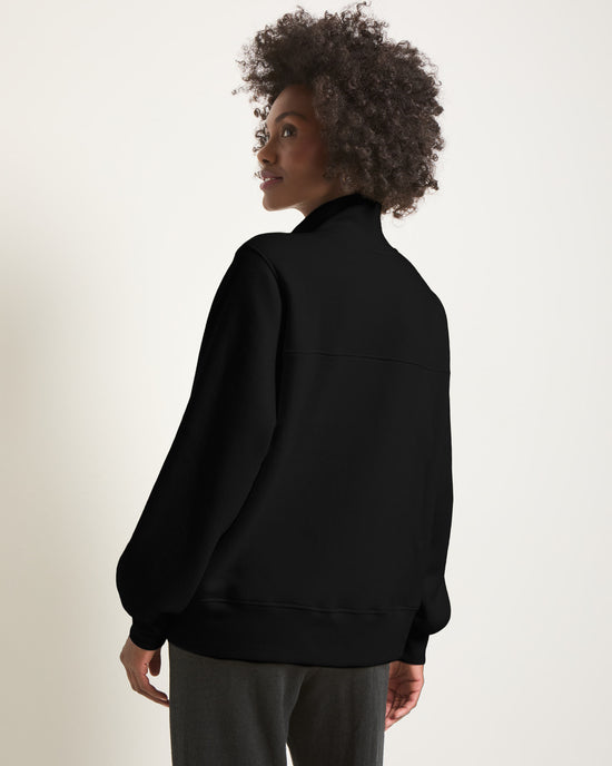 Black $|& Interval Half Time Funnel Neck Sweatshirt - SOF Back