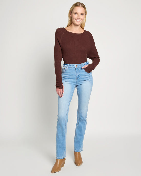 Lakeside Blue $|& Herizon Avril High Rise Slim Bootcut Jeans - UGC On Fig