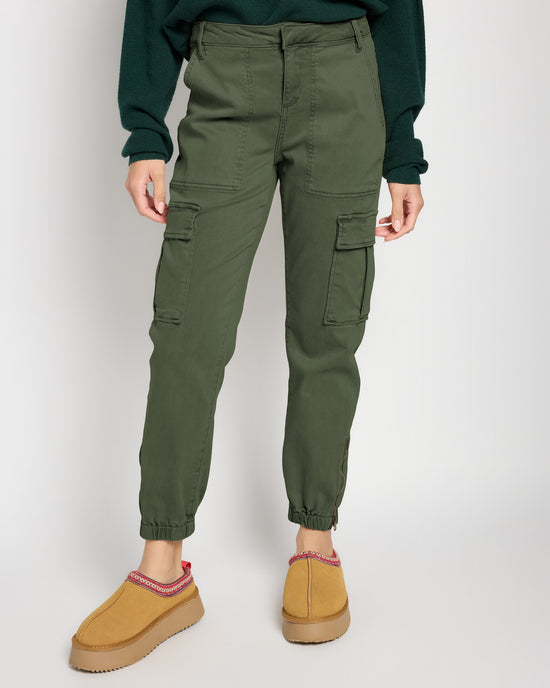 Olive Branch Green $|& Herizon Niki Cargo Pant - SOF Front