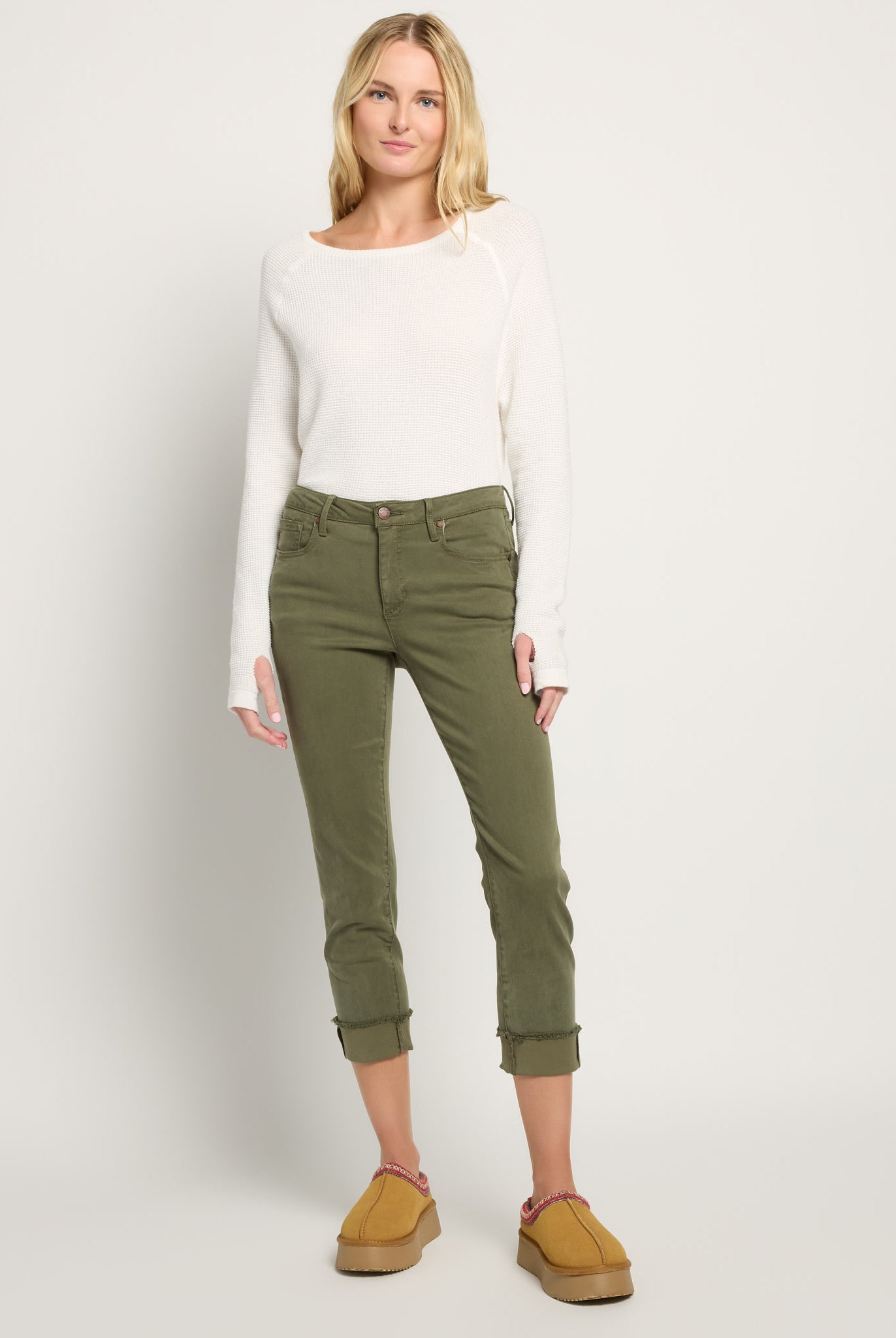 Olive Branch $|& Herizon Lana Cropped Straight Leg Jeans - UGC On Fig