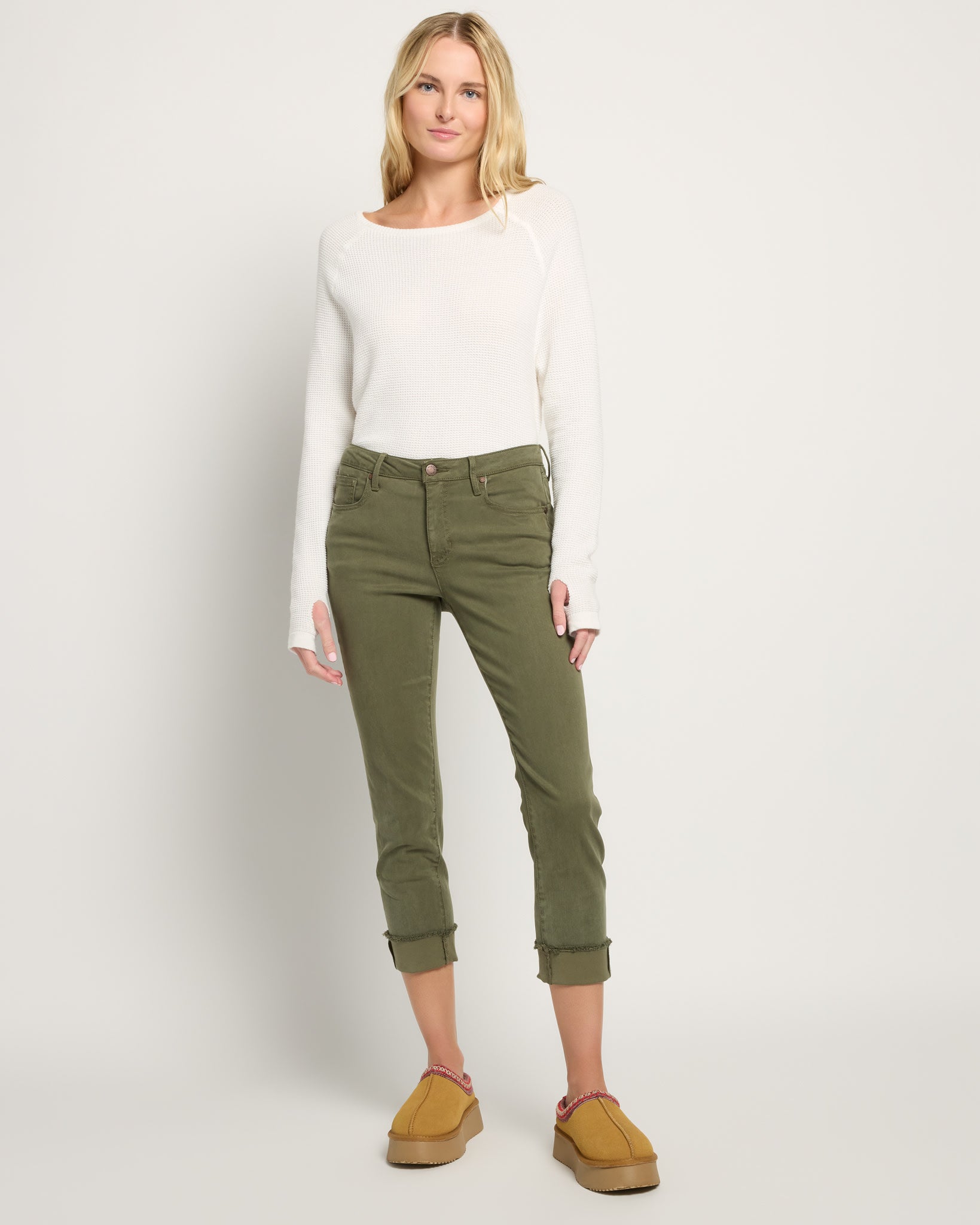 Olive Branch $|& Herizon Lana Cropped Straight Leg Jeans - UGC On Fig